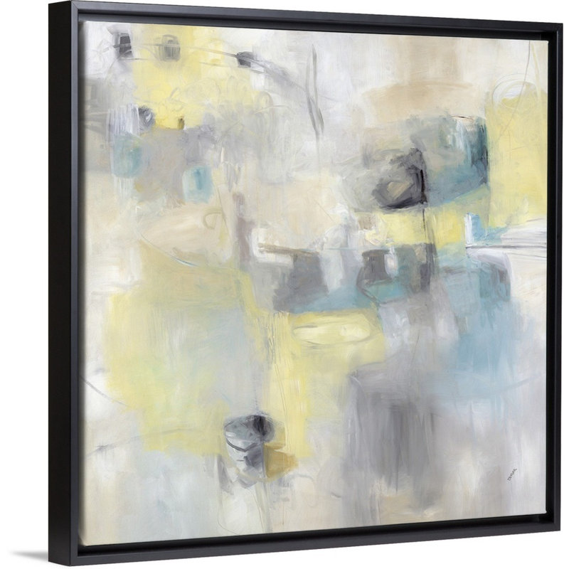 « light work », peinture sur toile, H 37,7 po x l 37,7 po x P 1,75 po, Cadre flottant noir