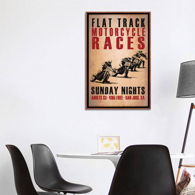 «Flat Track Racers» par Mark Rogan - impression d'art graphique, H 40 po x l 26 po x P 1,5 po, Aucun mat