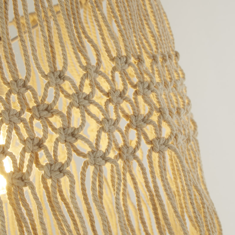 32 cm H Drum Bamboo Pendant Shade ( Uno ) in Brown