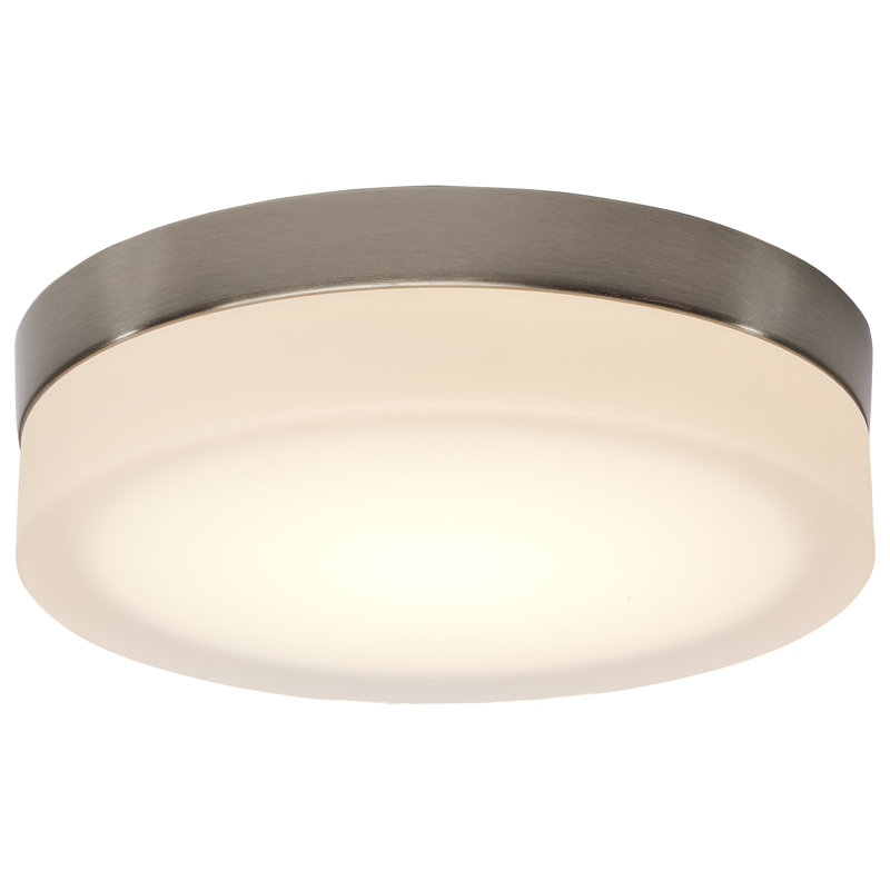 Glass LED Flush Mount, Brushed Nickel