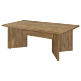 Lama Dining Table, 84 Inch Rectangular Top, V Shape Pedestal Base, Brown
