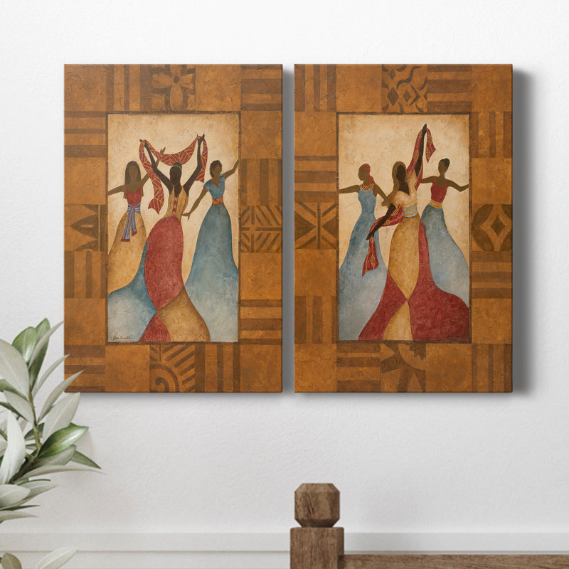 Rythme - ensemble de 2 peintures sur toile tendue, H 12 po x l 8 po x P 1 po