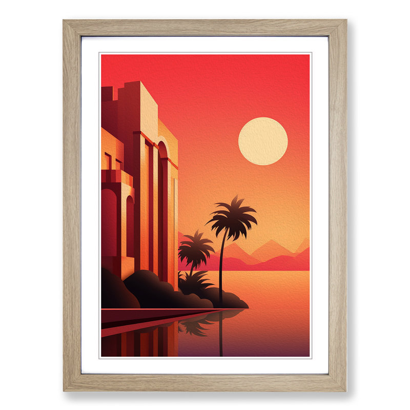 Single Picture Frame Print on Wood, Oak Framed, 64cm H x 46cm W