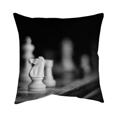 Monochrome chess games - 18"x18" Outdoors Throw pillow - Spun poly - Print on demand