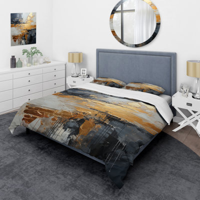 Ensemble de housse de couette Gold and Gray