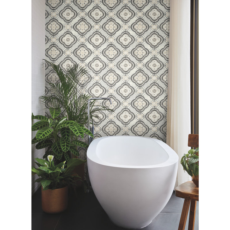 Rouleau de papier peint L 27 pi x l 27 po Alexzandra, Gris foncé