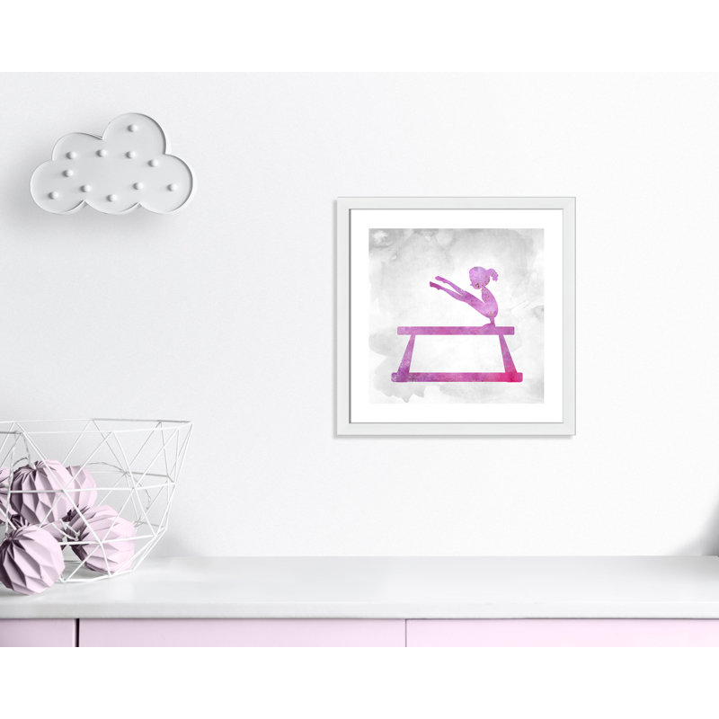 Gymnastique 3, impression sur papier, H 22,5 po x l 22,5 po x P 0,63 po, Cadre blanc