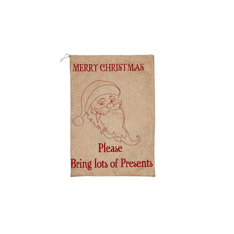 Sac à père noël en toile jute