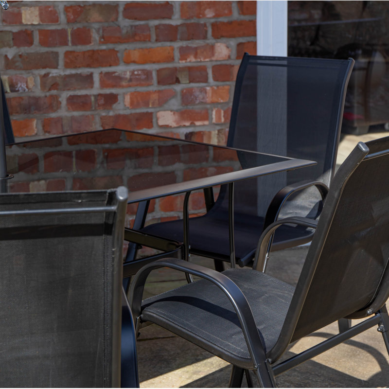 Cofield Rectangular 9 - Piece 6 - Person Outdoor Table Set, Grey