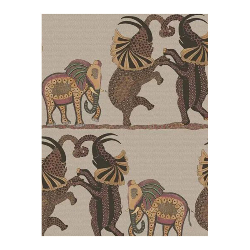 Tapis décoratif moderne lavable à la machine à motif d'éléphants dansant, Rectangle 3'3" x 4'11" Rug Pad Included