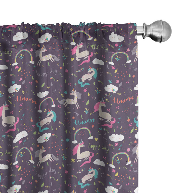 Colorful Semi-Sheer Rod Pocket Sliding Panels, 28" x 95"