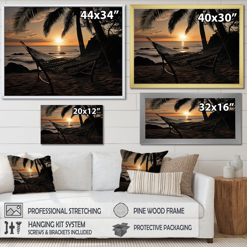 Amarillys Beach Tropical Vibes IV sur toile, H 16 po x l 32 po x P 1 po, Toile tendue