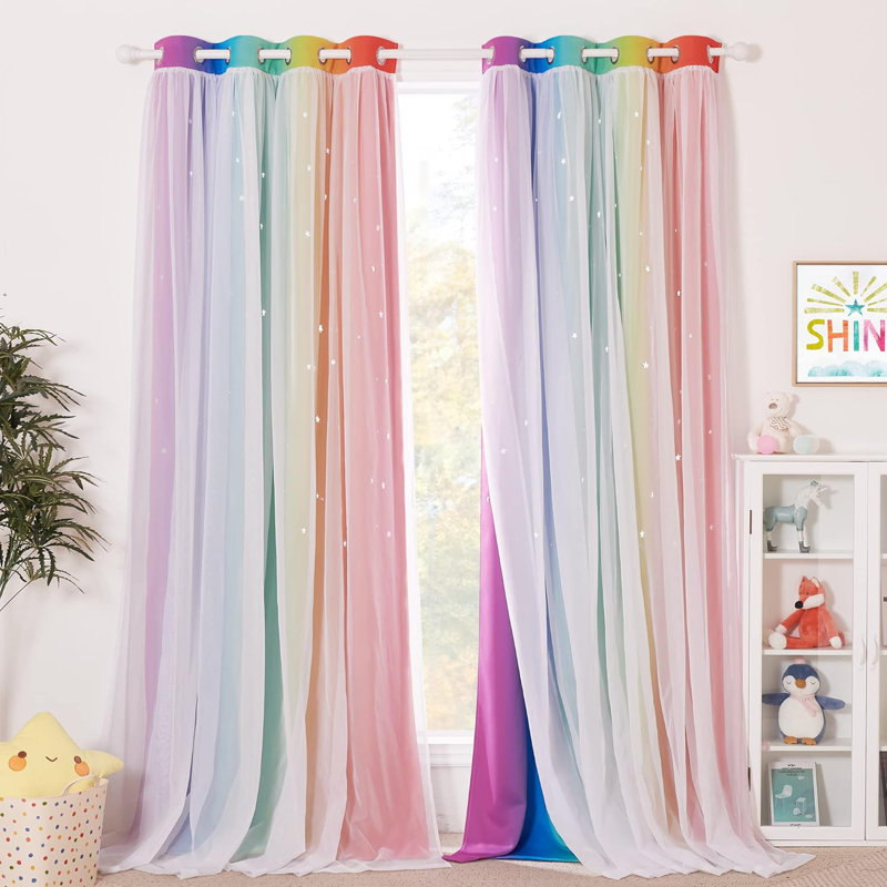  Rideau de rideau occultant Star, Rainbow-2, 52" W x 63" L