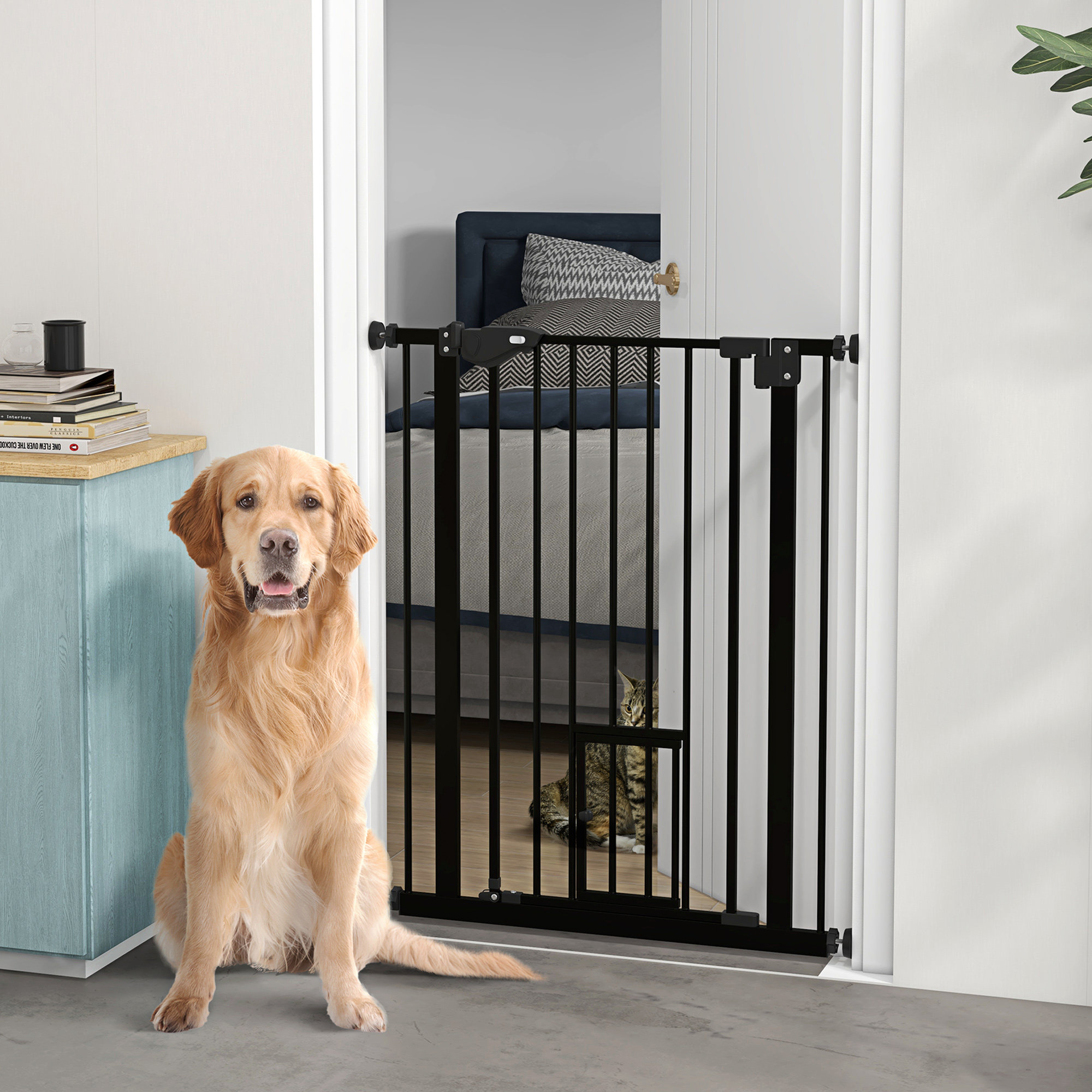 Tucker Murphy Pet™ Darniece Metal Wall Mounted Pet Gate With Door | Wayfair