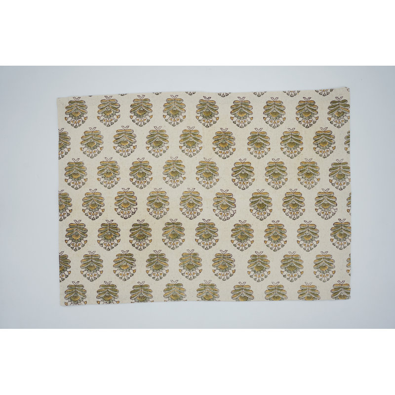 Napperon Fabividine 13 "x 19" - idéal pour tous les jours et événements, Bheesma, vert, jaune