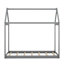 Lit simple en bois, gris