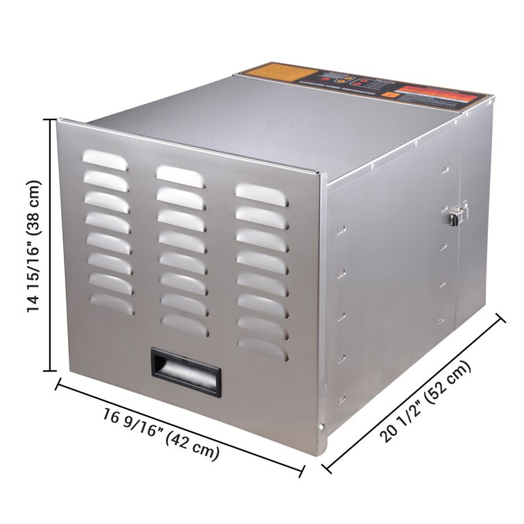 Yescom Food Dehydrator 10-Tray Stainless Steel Commercial 1200w