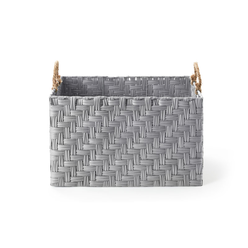 Panier à linge en osier Nautica, Gris, H 12 po x l 21,25 po x P 16,75 po