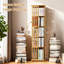 Bibliothèque pivotante en bambou H 59,8 "x l 14,6", bibliothèque pivotante à 360 ° avec tablettes, étagère de rangement autoportante-66200815-66200814