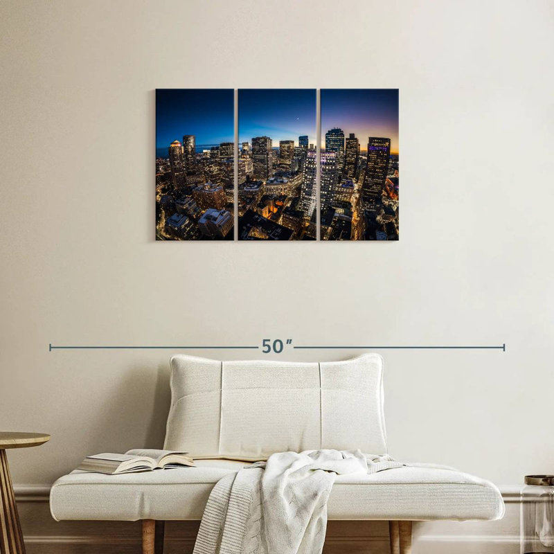 Nicci Blue Hour, horizon de Boston, H 20 po x l 33 po