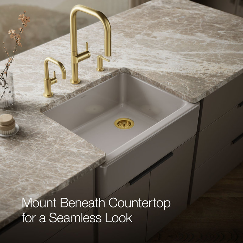 Whitehaven® 29.69" L x 21.69" W Farmhouse Single Bowl Kitchen Sink, Truffle