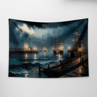 Tapisserie murale Nautical Harbor Lights