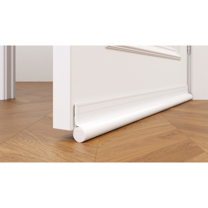 Under Door Draft Blocker - Door Draft Stopper 32 To 38 Inches - Weatherproofing Door Seal Strip - Draft Stopper For Bottom Of Door - Noice Reduction Sound Proof Door Draft Blocker White