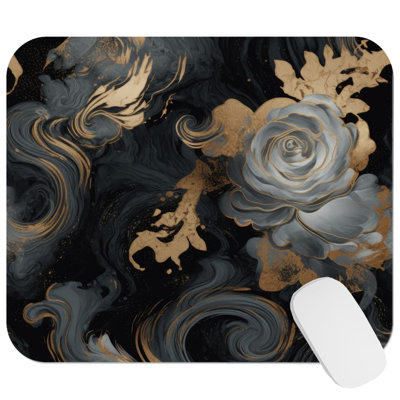 Floral Luxe Rose Flowers VIII Modern Gaming Cute Office Laptop Desk Pad Gift Mat Square Rectangle Non-Slip Mousepad