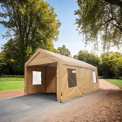 12X20ft Outdoor Portable Carport With Ventilation - Spacious, Canopy Ventilated Rust , Fits Multiple Activities & Vehicles