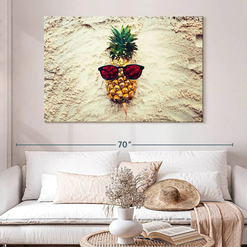 Yarlin Cool Sandy Pineapple, 34" H x 51" W