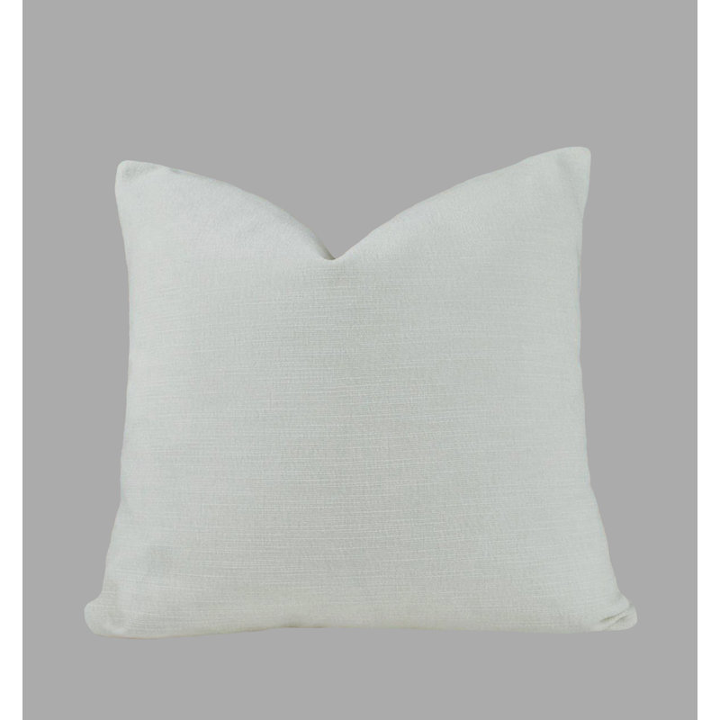 Housse de coussin en velours uni, 22 po x 22 po, Blanc cassé