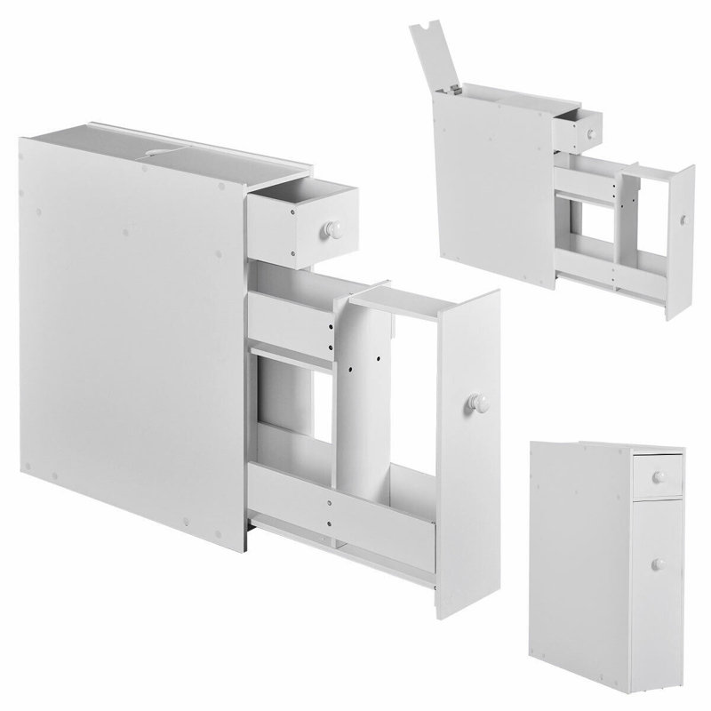 Freestanding Linen Cabinet, White