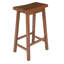 Cress Wooden Counter Height Stool with Saddle Seat, Walnut Brown