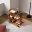 Chariot-bar moderne à roulettes en acrylique 23,6 po à 3 niveaux avec roulettes, chariot de service mobile pour bar, station de café et rangement de cuisine, ambre