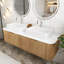 Meuble-lavabo mural 60 po avec 2 lavabos rectangulaires blancs en céramique pré-assemblés