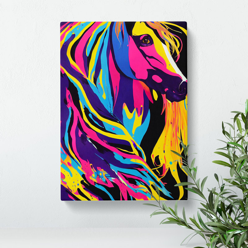 Horse Paint Splash No.5 Abstract - Wrapped Canvas, 50cm H x 35cm W x 3cm D