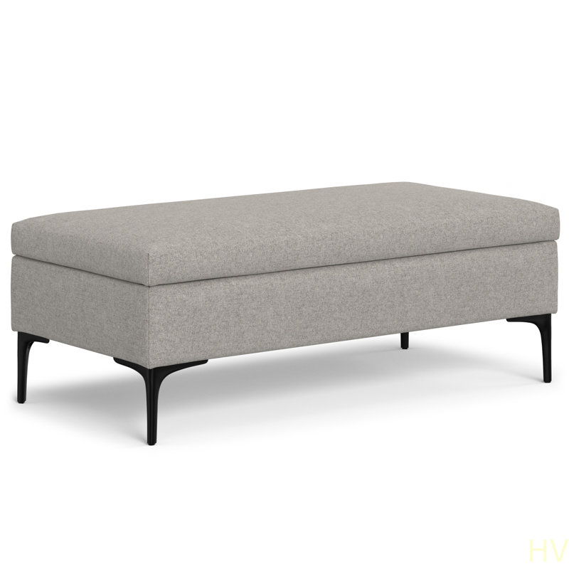 Grand repose-pieds avec rangement relevable Rebecca, Gris