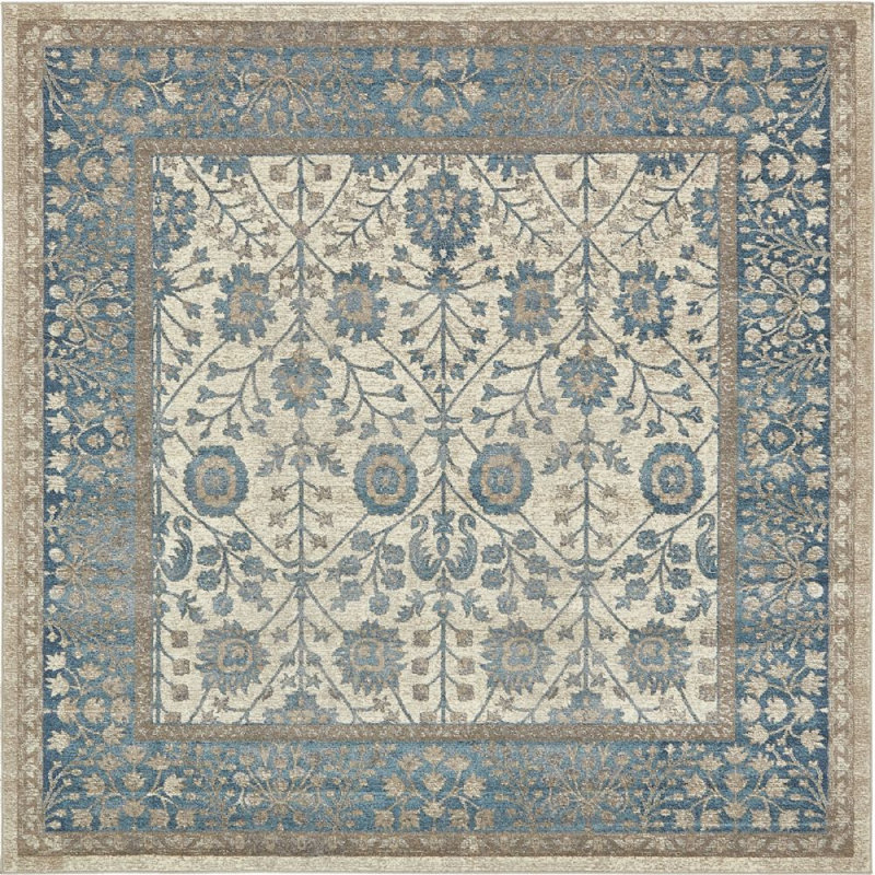 Linz Floral Indoor Rug, Square 5'