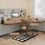 Bureau rectangulaire brun, bois massif transparent et acrylique-747172097-747172099