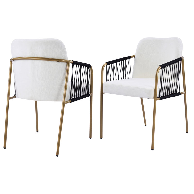 Ensemble de 2 chaises de salle à manger confortables en métal