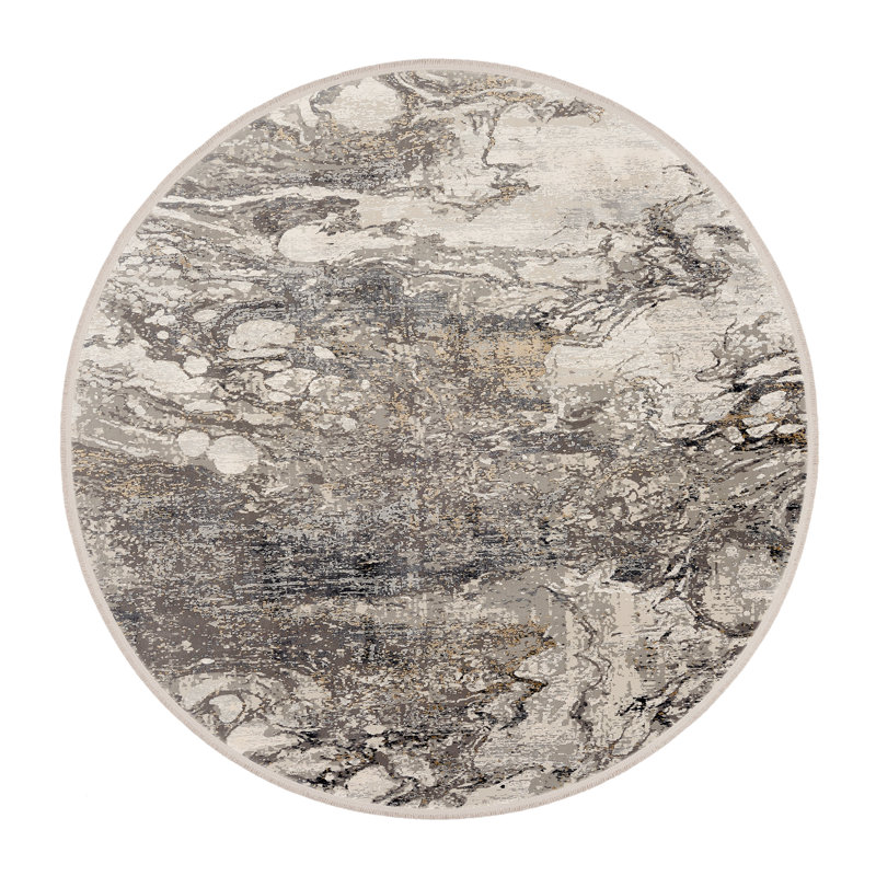 Lowry Abstract Hand Woven Area Rug, Round 240cm