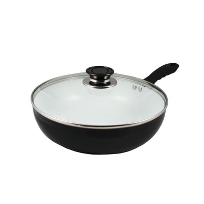 Wok de poêle en céramique anti-adhérent 11" anti-adhérent avec couvercle concord