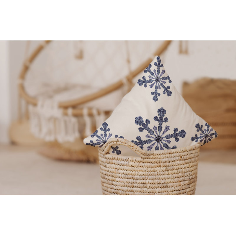 Vail Geometric Reversible Throw Pillow, 16" H x 16" W, Ivory / Cream