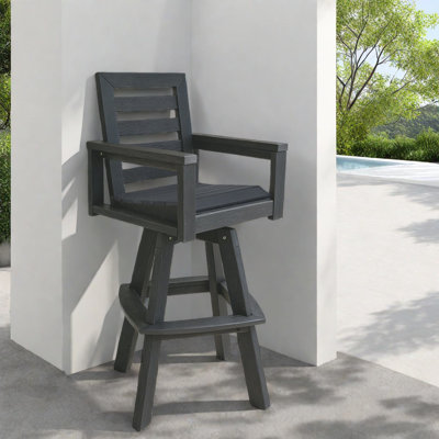 Tabourets de bar gris ardoise durables, pivotant à 360 °, style transitionnel pour le bord de la piscine