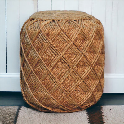 Amenia 40cm Wide Cylinder Geometric Footstool Ottoman