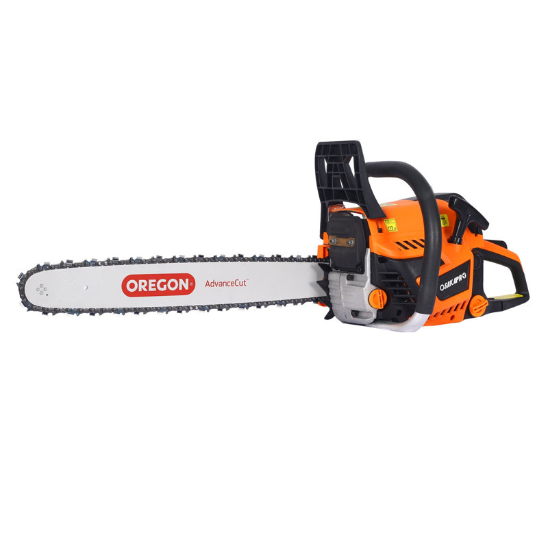 Tronçonneuse à gaz 20 pouces 58cc avec boîtier orange pour couper les arbres