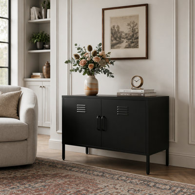 Durable Multi-Functional Metal Storage Cabinet with Adjustable Shelves and Feet, Ideal for Home and Office Organization.