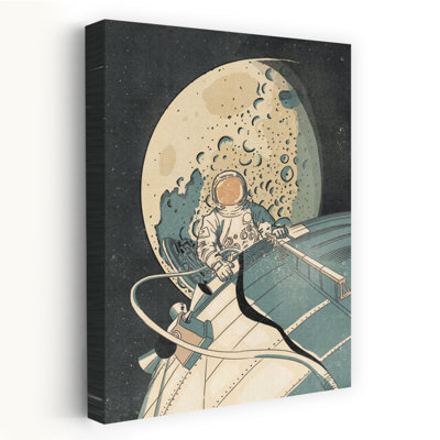 «Retro Space Pilot», rétro, paysage abstrait, art mural