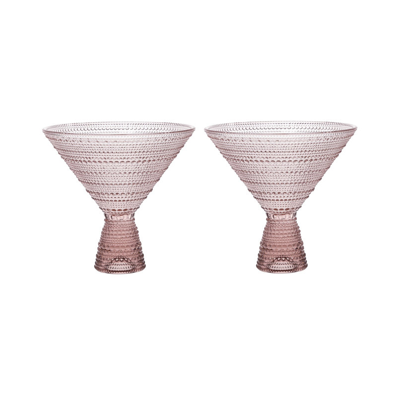 Fortessa Jupiter Glass, 11.5 Ounce Martini, Pink