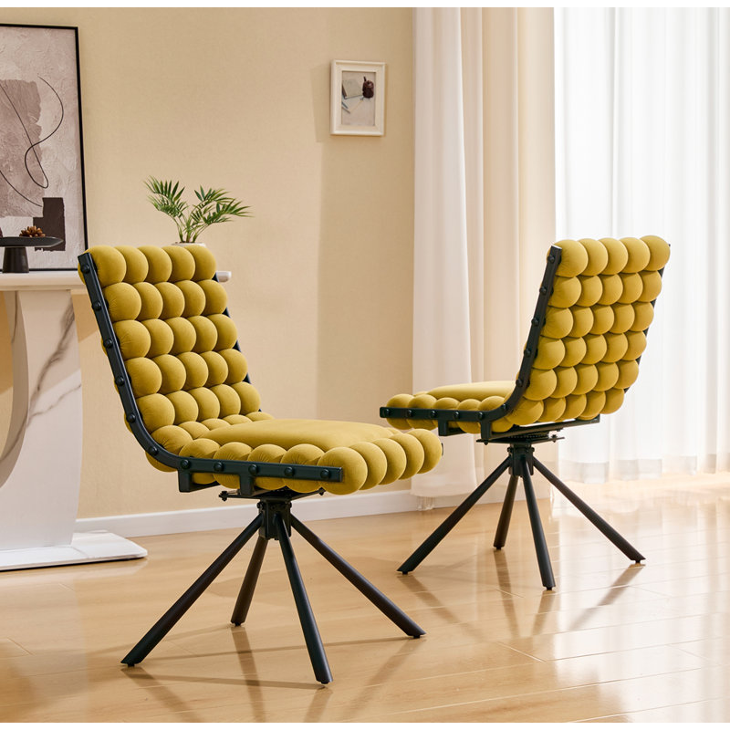 Ensemble de 2 chaises d'appoint Modern, Noir, jaune